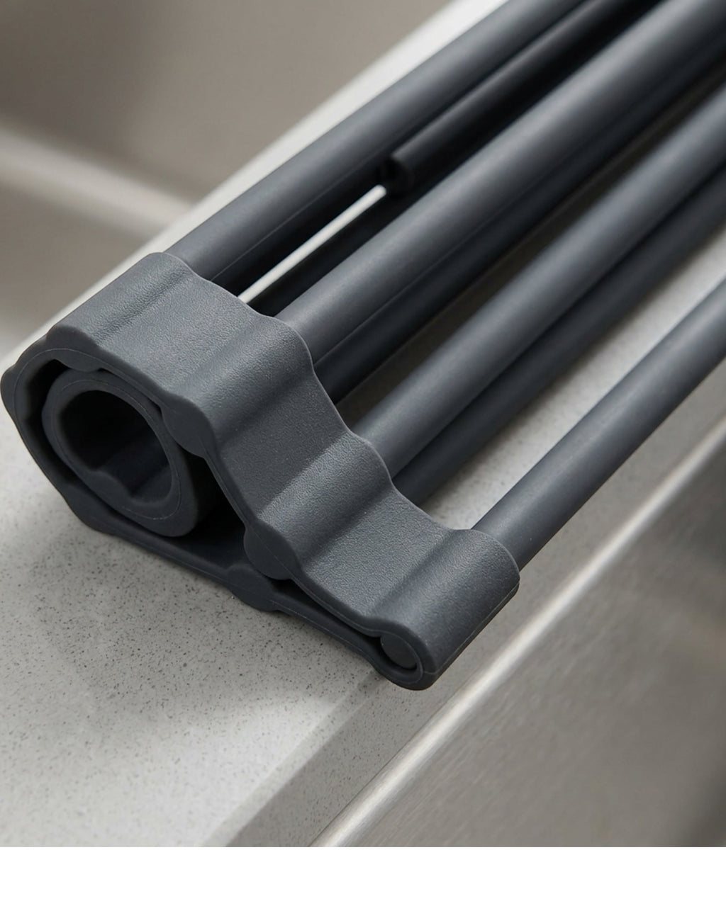 Teila Roll-Up Sink Drying Rack 43 x 33 cm Charcoal 18 Rods - Detail view