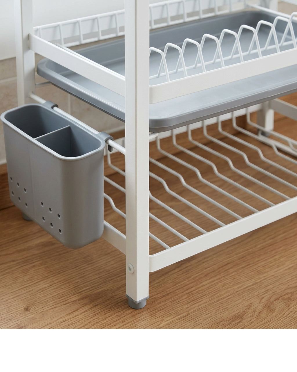 Teila Two-Tier Dish Draining Rack 42 x 30 x 35 cm Matte White - Detail view
